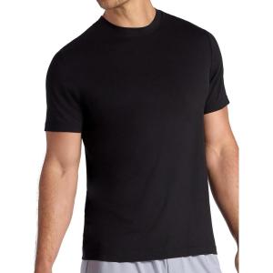 Gaiam Men’s Stretch Tech T-Shirt, Standard Fit, Stretch Midweight Performance Material(Black)
