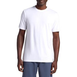 Gaiam Men’s Stretch Tech T-Shirt, Standard Fit, Stretch Midweight Performance Material(Stark White)