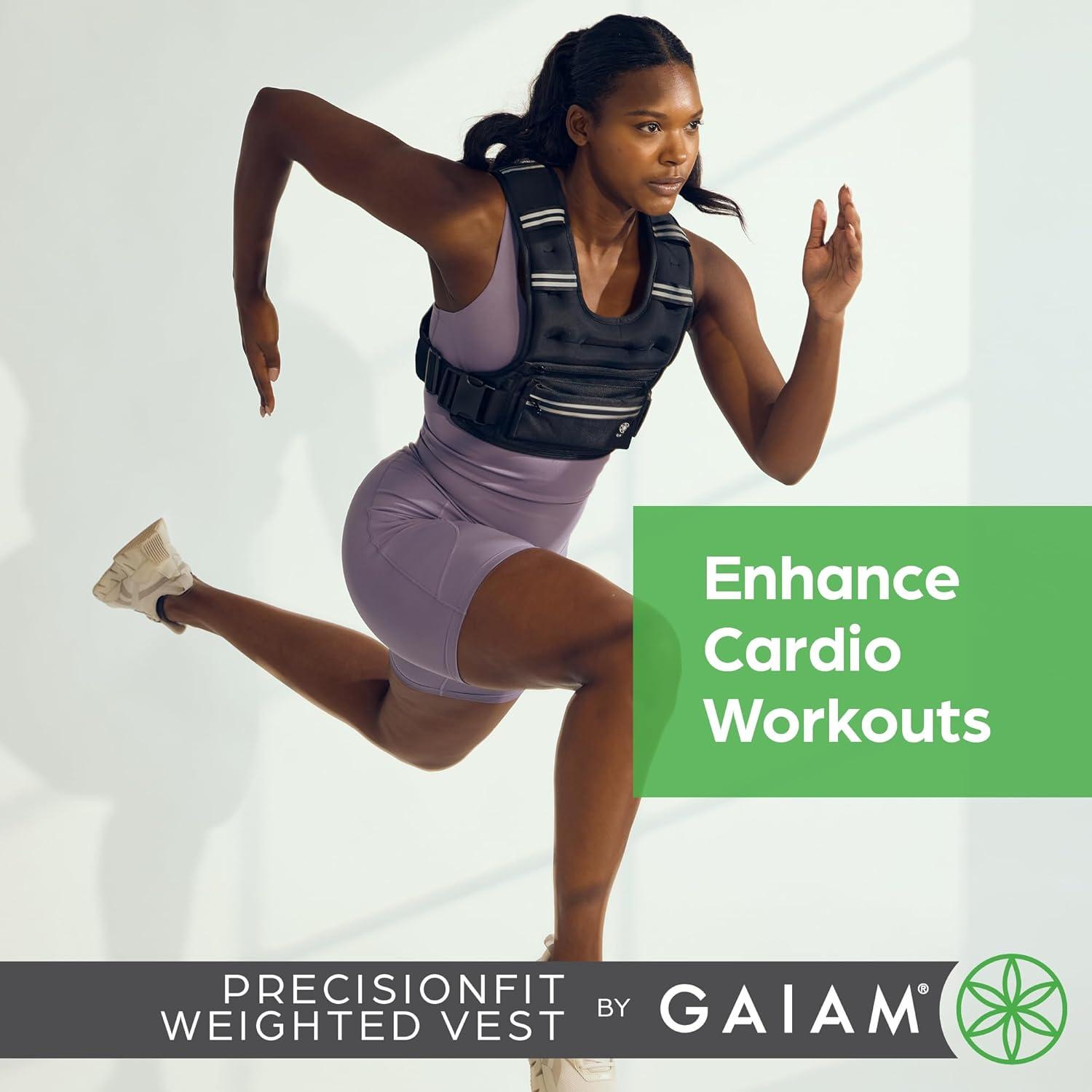 imageGaiam Weighted Vest for Women and Men Adjustable Weighted Workout Vest for Walking Running Strength TrainingPrecisionFit