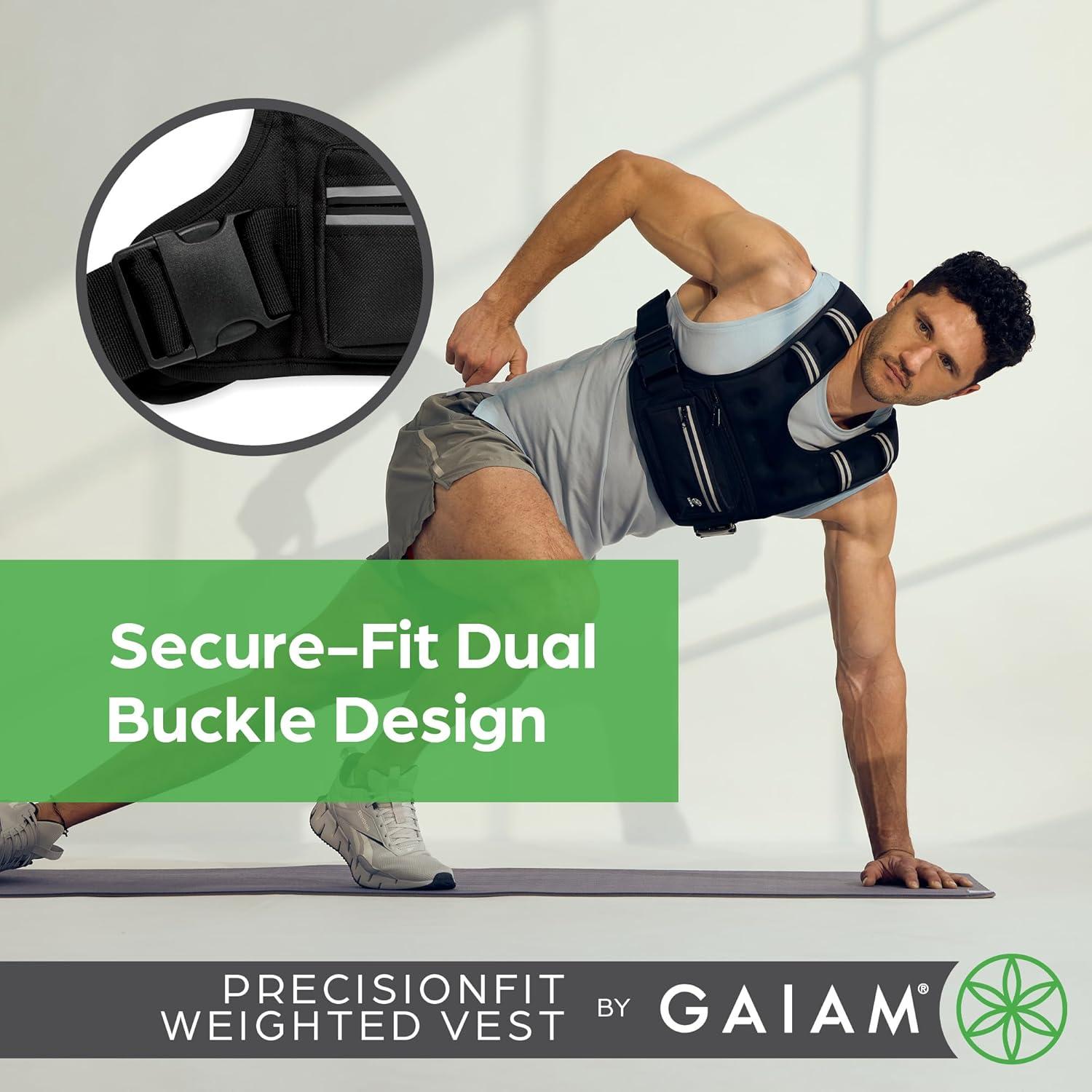 imageGaiam Weighted Vest for Women and Men Adjustable Weighted Workout Vest for Walking Running Strength TrainingPrecisionFit