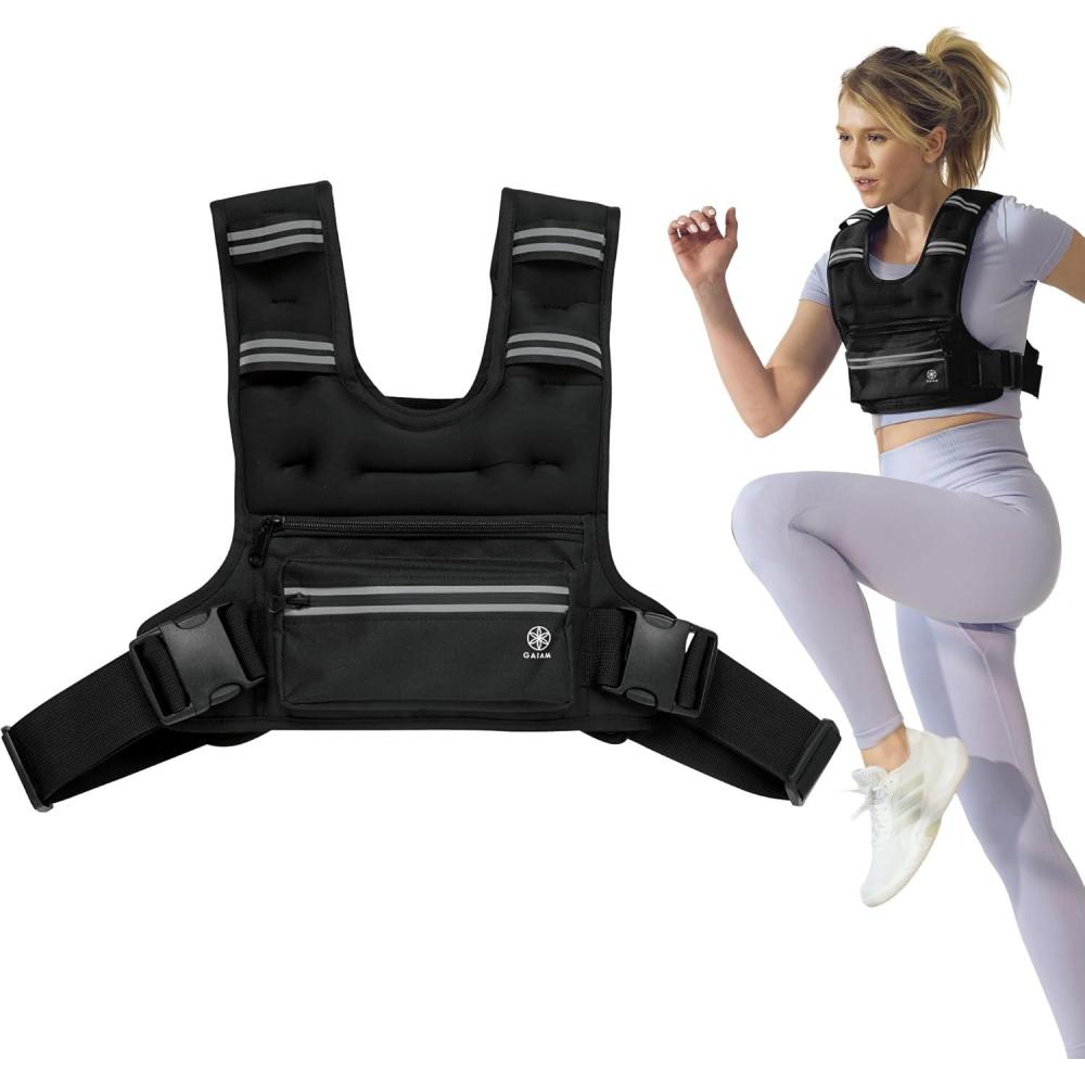 imageGaiam Weighted Vest for Women and Men Adjustable Weighted Workout Vest for Walking Running Strength TrainingPrecisionFit