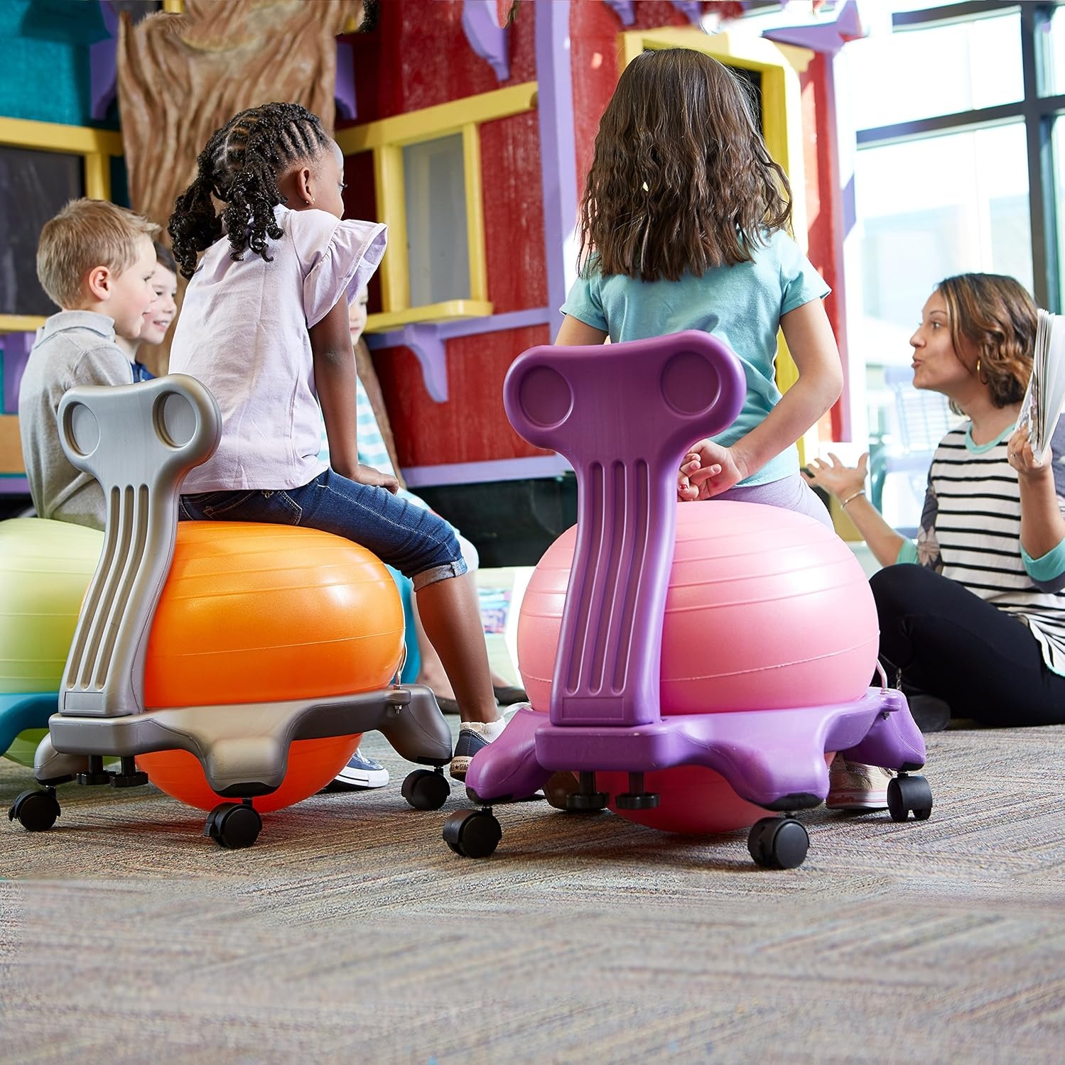 image:imageGaiam Kids Balance Ball Chair PurplePink