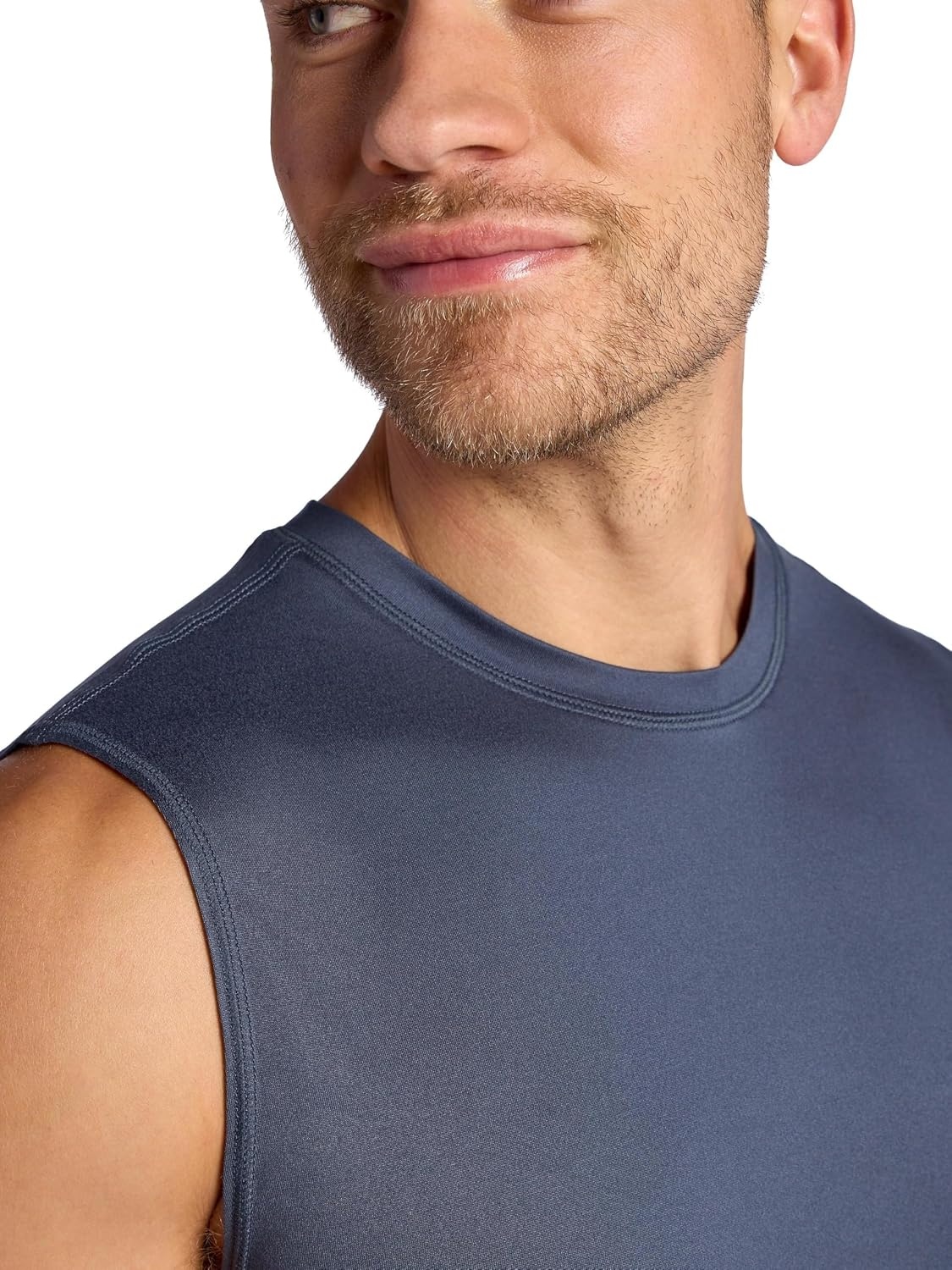 image:imageGaiam Mens Everyday Basic Muscle Tank Top Standard Fit Stretch Midweight MaterialCool Grey