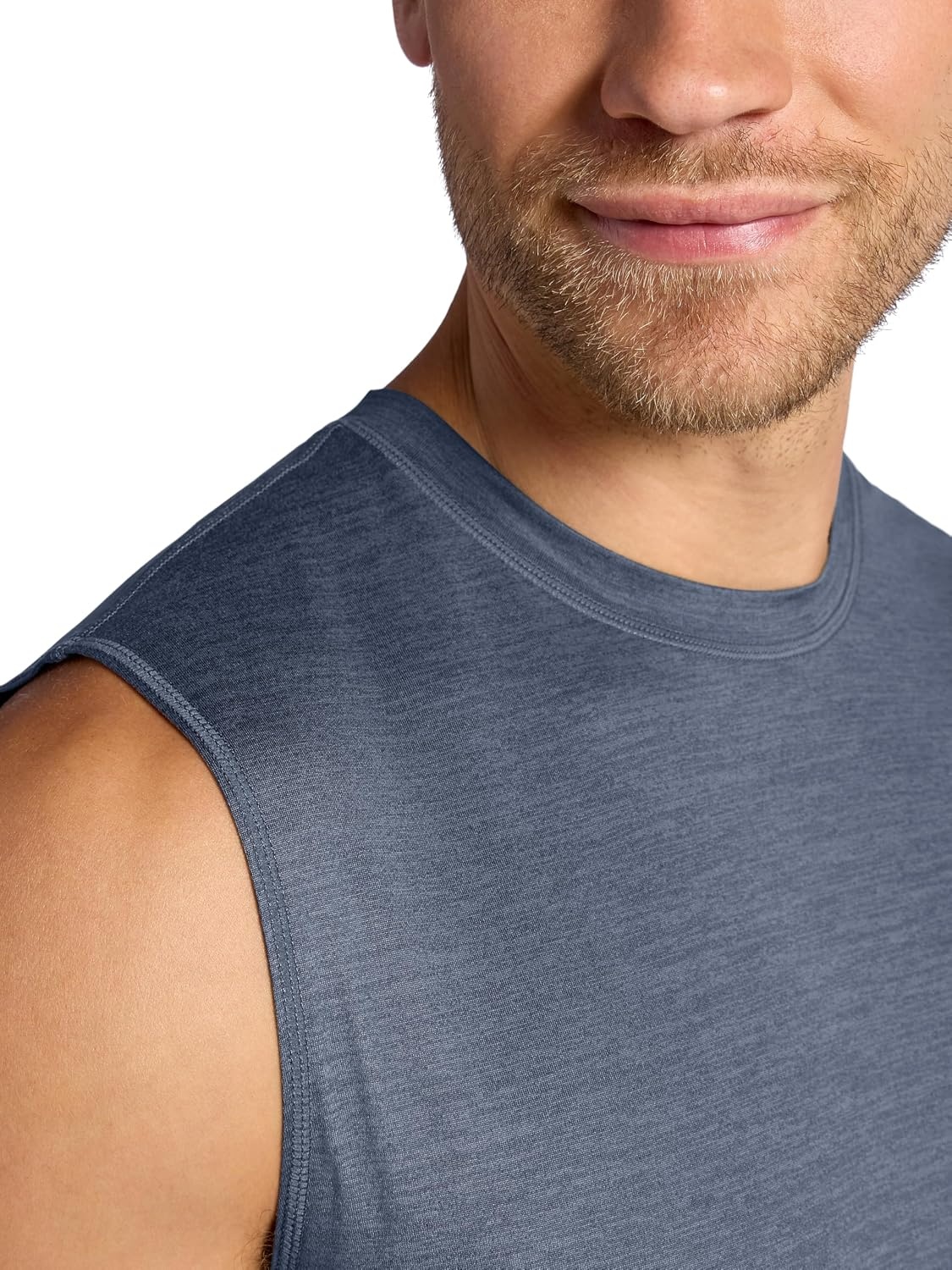 image:imageGaiam Mens Everyday Basic Muscle Tank Top Standard Fit Stretch Midweight MaterialCool Grey Heather