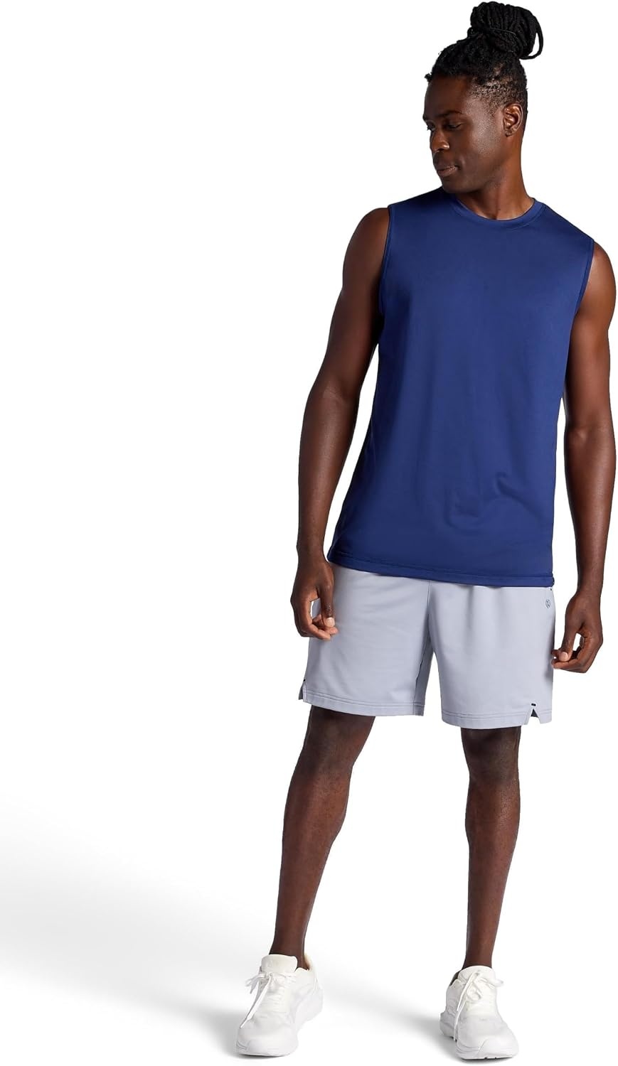 image:imageGaiam Mens Everyday Basic Muscle Tank Top Standard Fit Stretch Midweight MaterialMedieval Blue