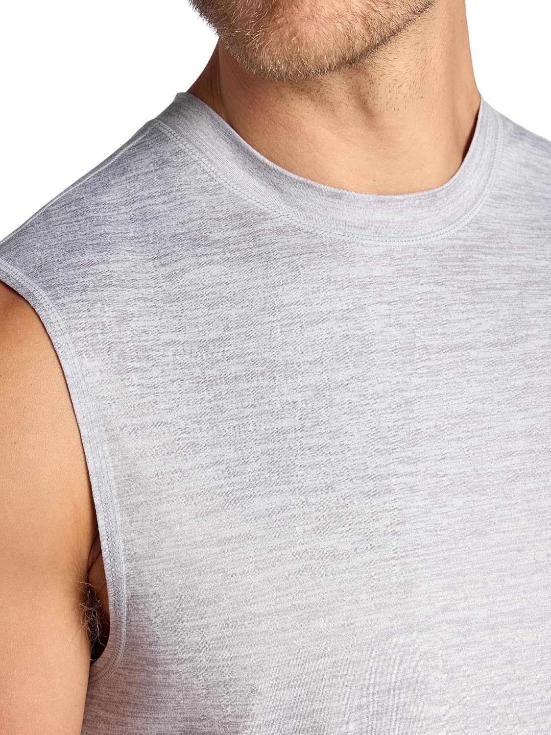 image:imageGaiam Mens Everyday Basic Muscle Tank Top Standard Fit Stretch Midweight MaterialSleet Heather