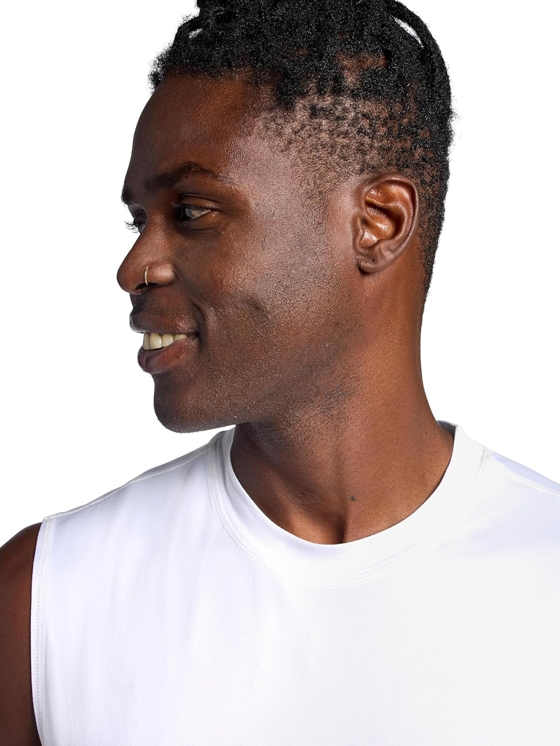 image:imageGaiam Mens Everyday Basic Muscle Tank Top Standard Fit Stretch Midweight MaterialStark White