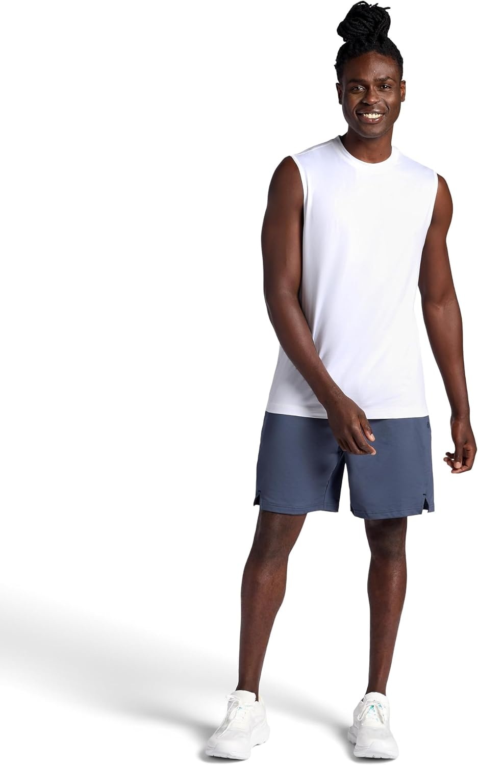 image:imageGaiam Mens Everyday Basic Muscle Tank Top Standard Fit Stretch Midweight MaterialStark White