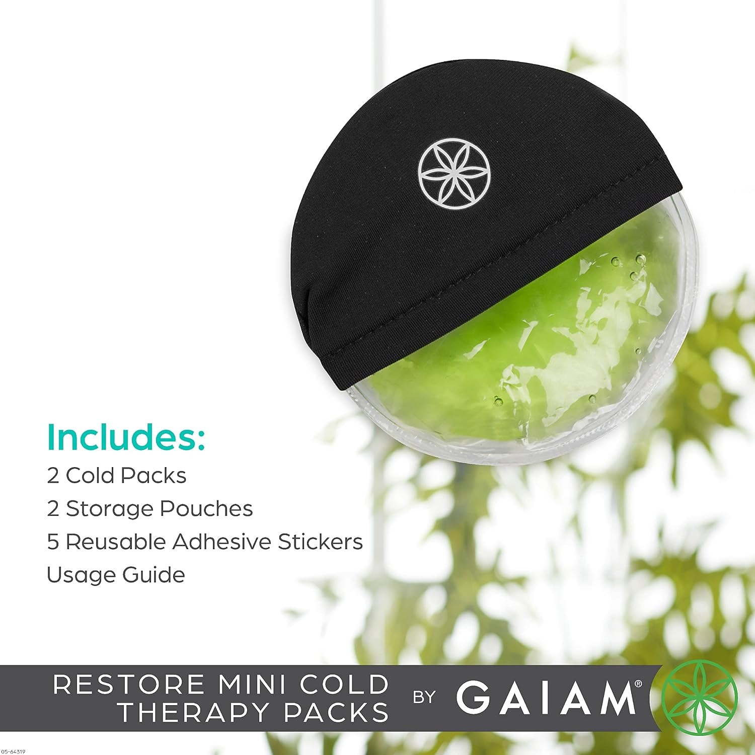 image:imageGaiam Mini Cold Therapy Ice Packs for Injuries PostWorkout Recovery and Pain Relief Includes 2 Cold Packs 1 Pouch 5 Adhesive Stickers and 1 Freezer Bag Convenient and Reusable