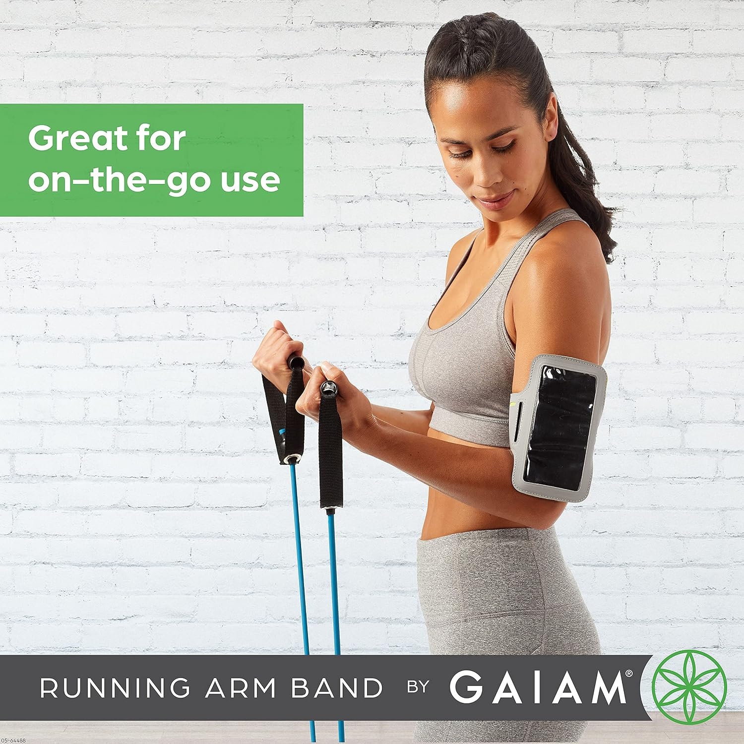 image:imageGaiam Running Arm Band Clear Window Phone Holder with AirPods Bag or Keys Pocket for Jogging Walking and Running Exercise amp Fitness Adjustable MoistureWicking and Durable Protection