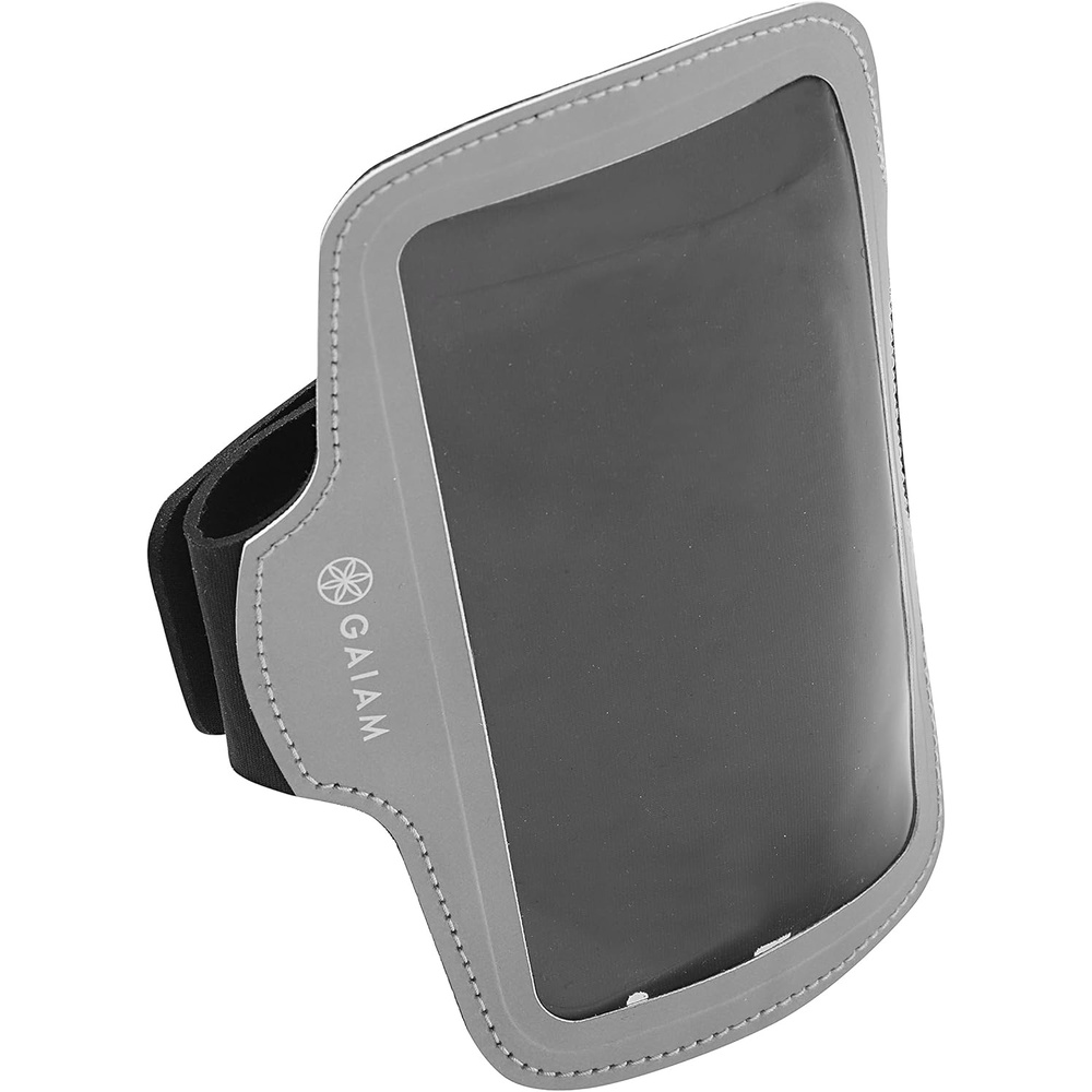 image:imageGaiam Running Arm Band  Clear Window Phone Holder with AirPods Bag or Keys Pocket  for Jogging Walking and Running Exercise amp Fitness  Adjustable MoistureWicking and Durable Protection