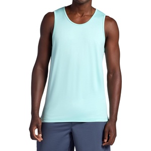 Gaiam Men’s Everyday Basic Tank Top, Standard Fit, Stretch Midweight Jersey Material(Pastel Turq)