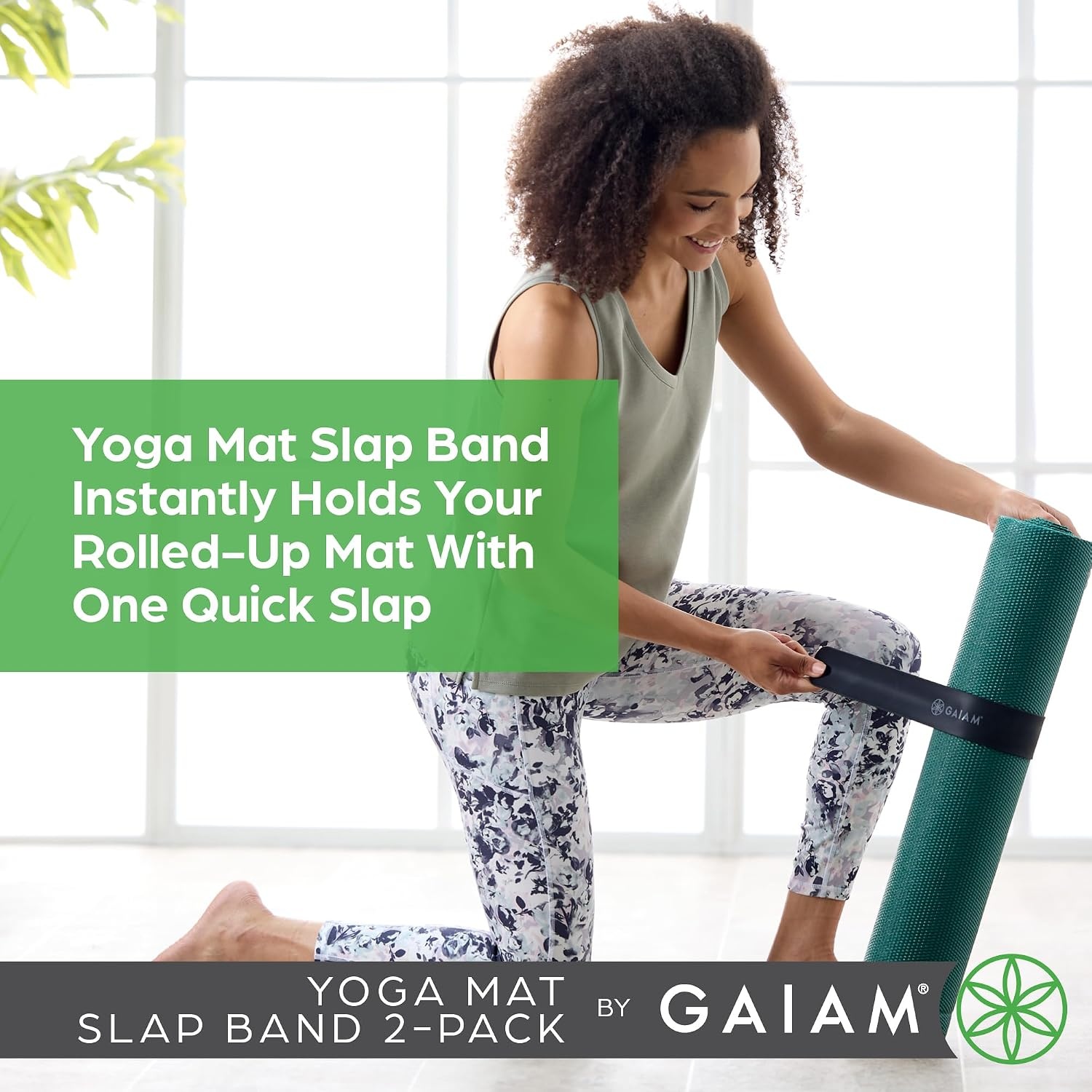 image:imageGaiam Yoga Mat Strap Slap Band Keeps Your Mat Tightly Rolled and Secure with One Snap Strong Clasp for Yoga Mat Storage and Travel Fits Most Size Mats 20 L x 15 W