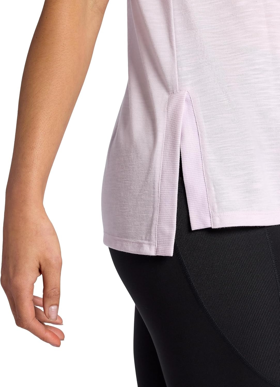 image:imageGaiam Womens Restore Rib Mix TShirt Relaxed Fit Lightweight Heathered Material HighLow HemOrchid Hush