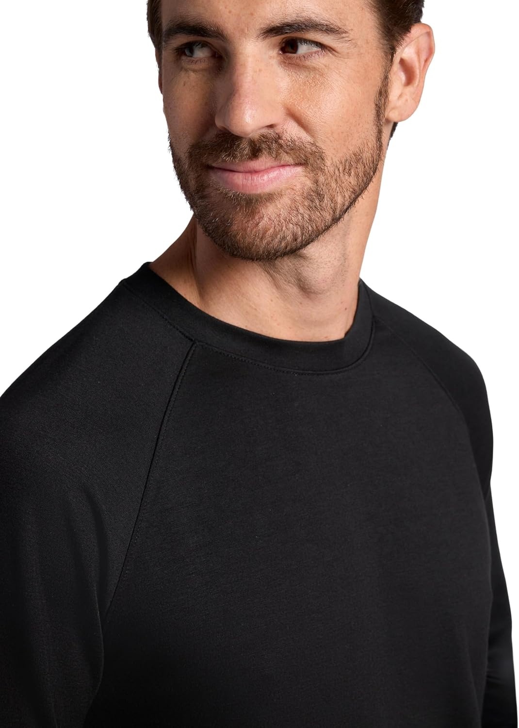 image:imageGaiam Mens Flow State Long Sleeve Crewneck Top Standard Fit Stretch Midweight MaterialBlack