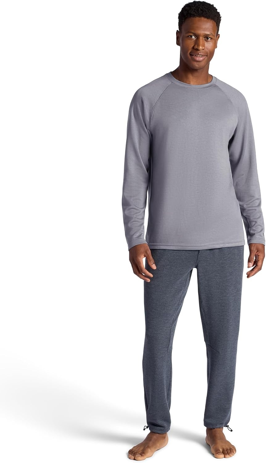 image:imageGaiam Mens Flow State Long Sleeve Crewneck Top Standard Fit Stretch Midweight MaterialSleet