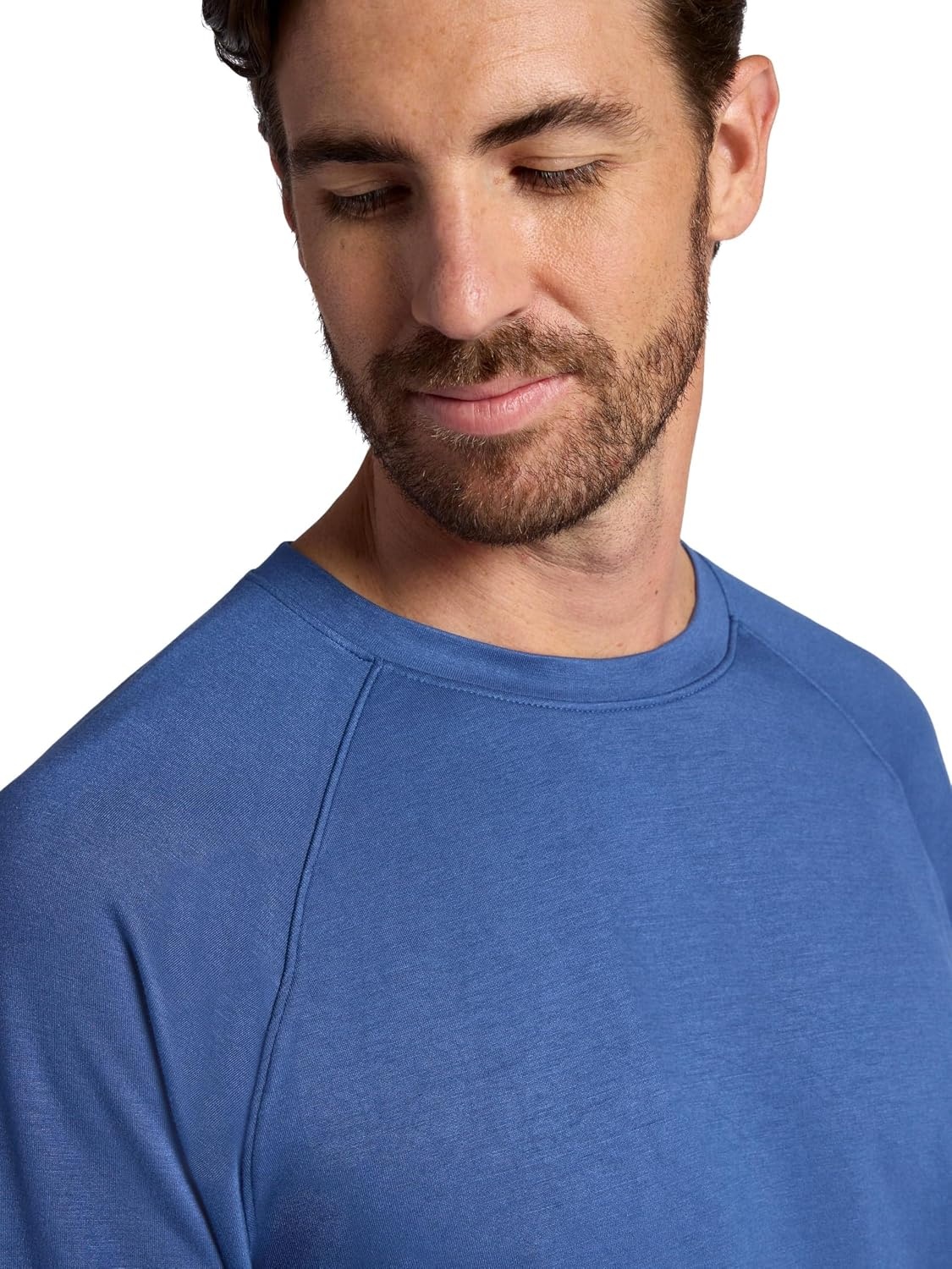 image:imageGaiam Mens Flow State Long Sleeve Crewneck Top Standard Fit Stretch Midweight MaterialTrue Navy