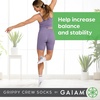 Gaiam Grippy Crew Socks with Silicone Grip Non-Slip Socks for Pilates, Yoga, Barre & Dance | Cotton Blend | 2-Pack or 3-Pack(3 Pack – White/Grey/Evergreen)