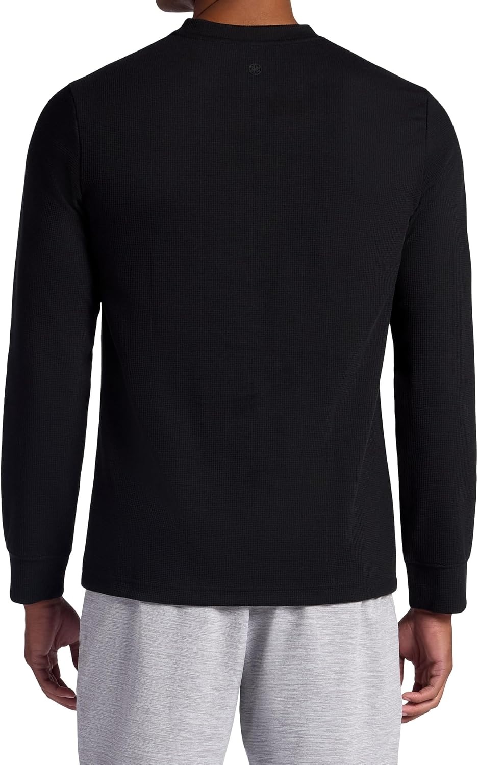 image:imageGaiam Mens Cozy amp Cool Henley Shirt Standard Fit Stretch Midweight Micro Waffle Jacquard MaterialBlack