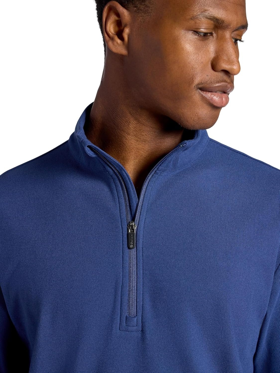 image:imageGaiam Mens Reform Long Sleeve Quarterzip Standard Fit Stretch Midweight MaterialMedieval Blue