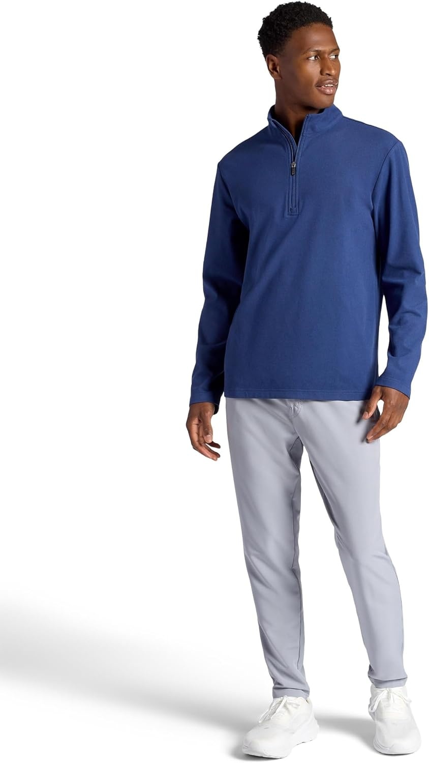 image:imageGaiam Mens Reform Long Sleeve Quarterzip Standard Fit Stretch Midweight MaterialMedieval Blue