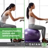 Gaiam Essentials Balance Ball & Base Kit, Yoga Ball Chair, Exercise Ball with Inflatable Ring Base for Home or Office Desk, Includes Air Pump(Grey)