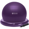 Gaiam Essentials Balance Ball & Base Kit, Yoga Ball Chair, Exercise Ball with Inflatable Ring Base for Home or Office Desk, Includes Air Pump(Purple)